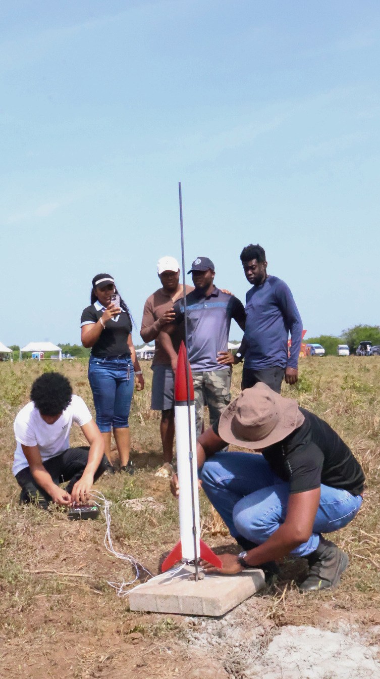 Pad crew preparing a rocket